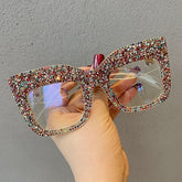 Hedda Rhinestone Oversized Eyewear Cat Eye Frames Mon MIX